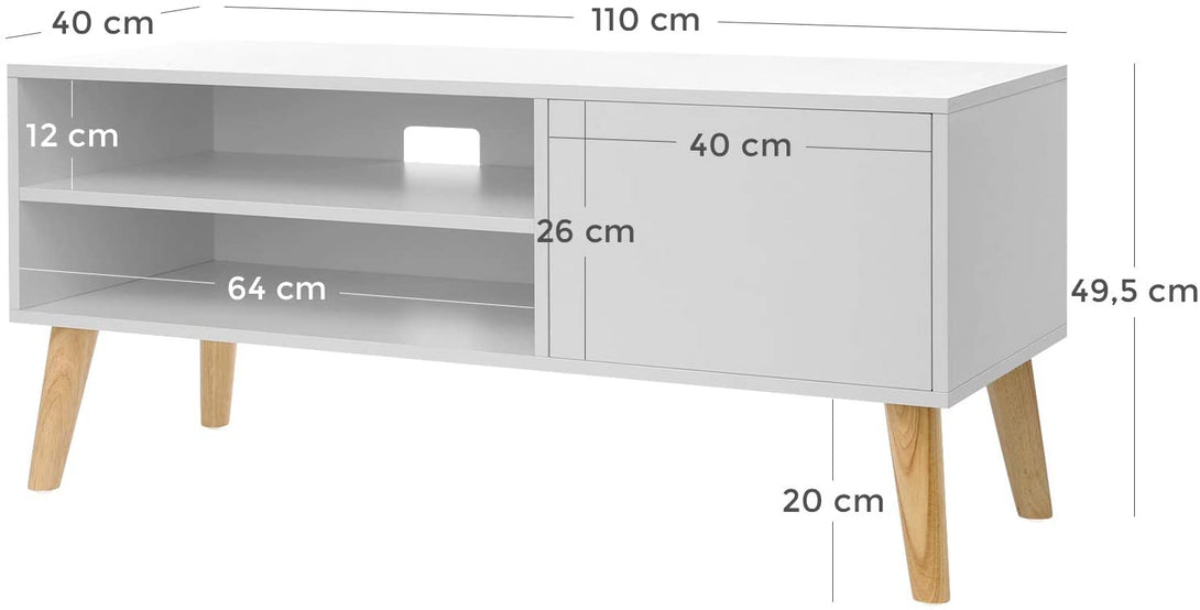 Suport TV scandinav 110 x 40 x 49,5 cm alb