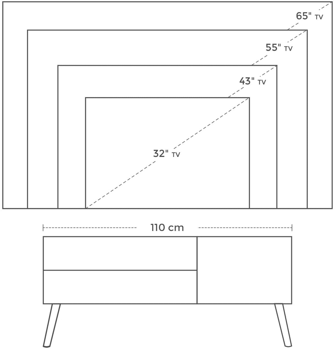 Suport TV scandinav 110 x 40 x 49,5 cm alb