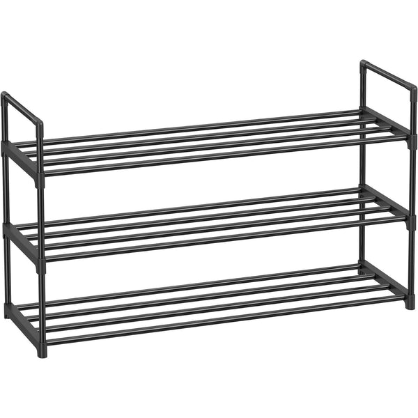 Suport pantofi, 3 nivele , 30 x 92 x 54 cm, negru