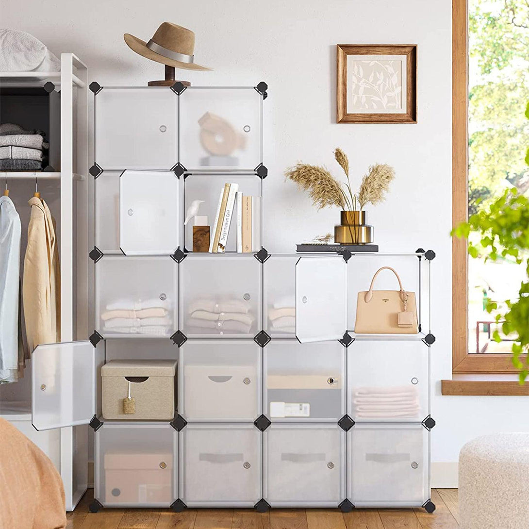 Suport pantofi din plastic, organizator cuburi de depozitare, alb