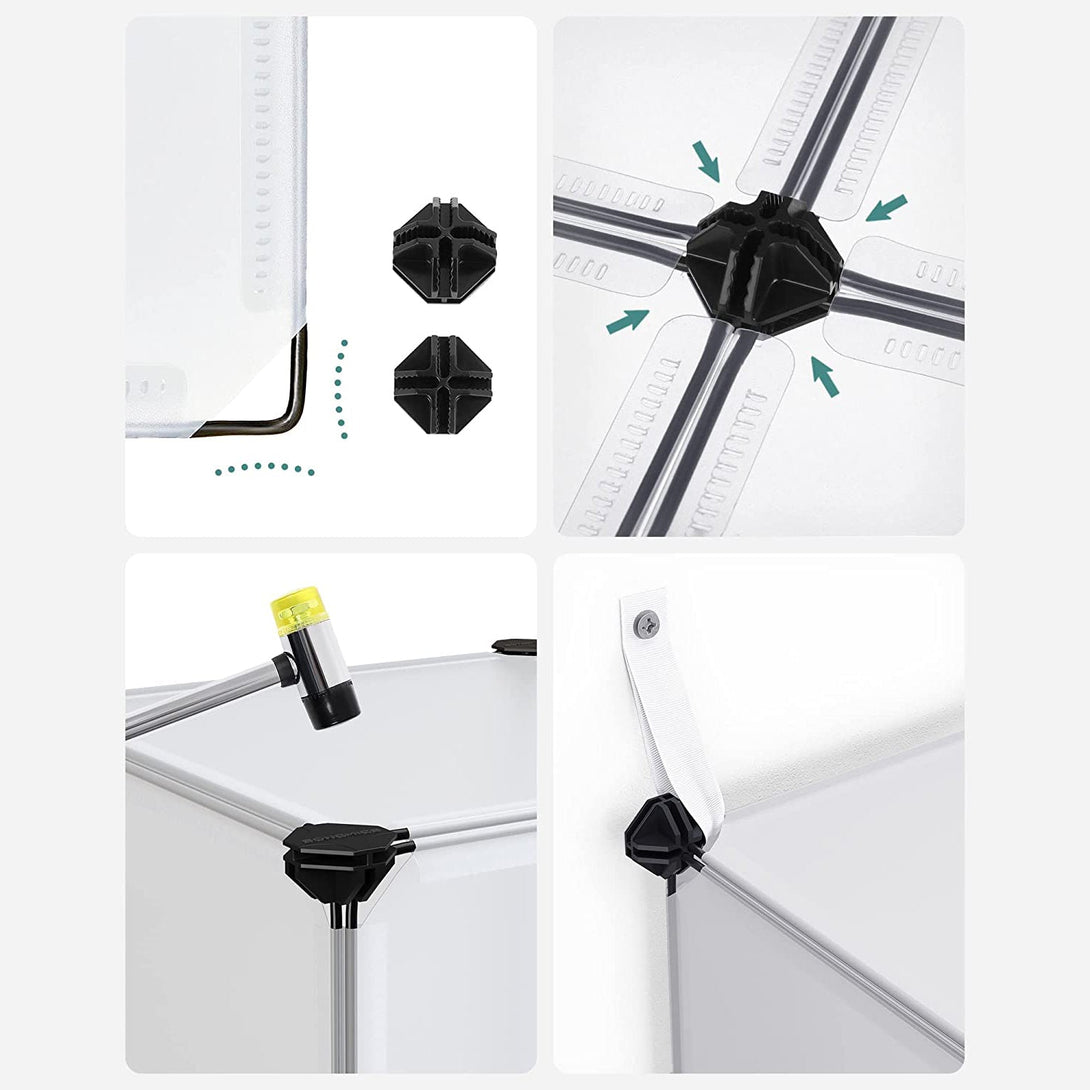 Suport pantofi din plastic, organizator cuburi de depozitare, alb