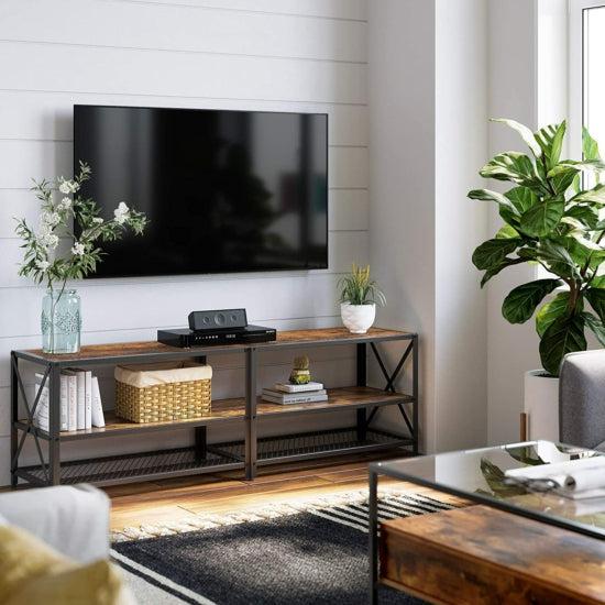 Suport pentru TV , mobilier living , rustic maro-negru | Vasagle