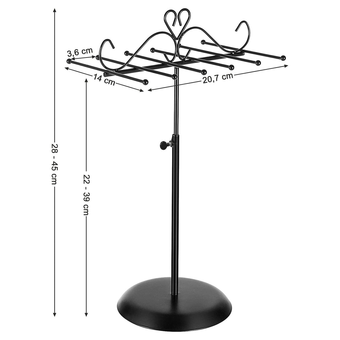 Suport pentru bijuterii, Suport pentru bijuterii din metal, 20,5 x (28-45) x 14 cm
