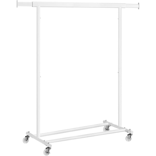 Suport pentru haine pe roti, capacitate maxima de incarcare 90kg, alb
