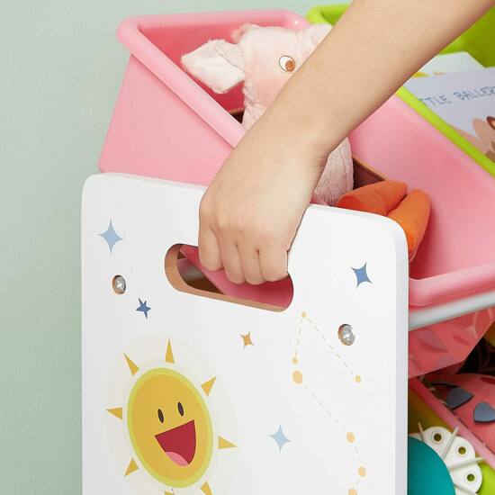 Suport pentru jocuri, organizator pentru jocuri, suport de depozitare cu 16 cutii de plastic