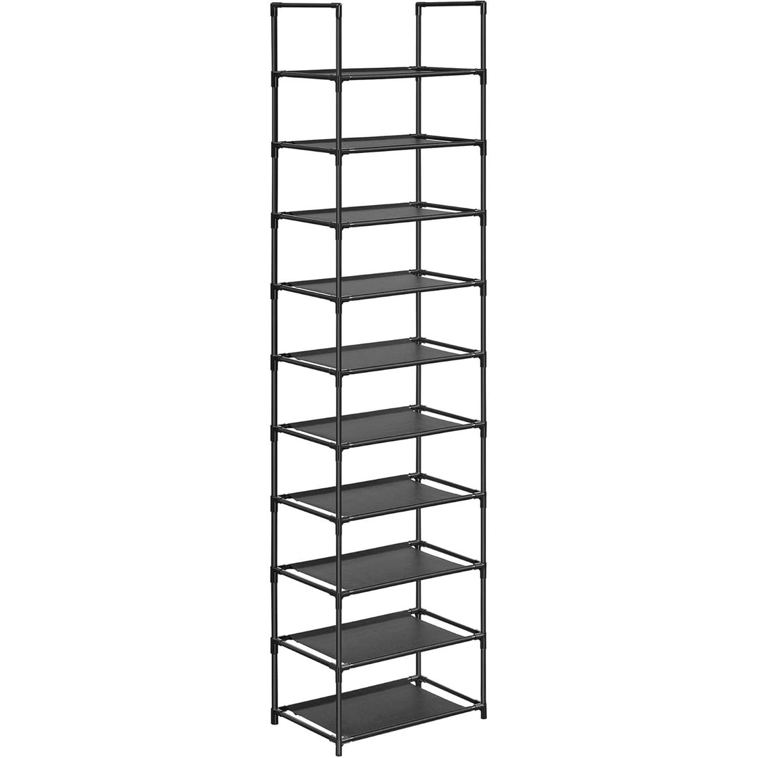 Suport pentru pantofi, 10 niveluri, depozitare pantofi îngust, 28x45x173 cm, negru