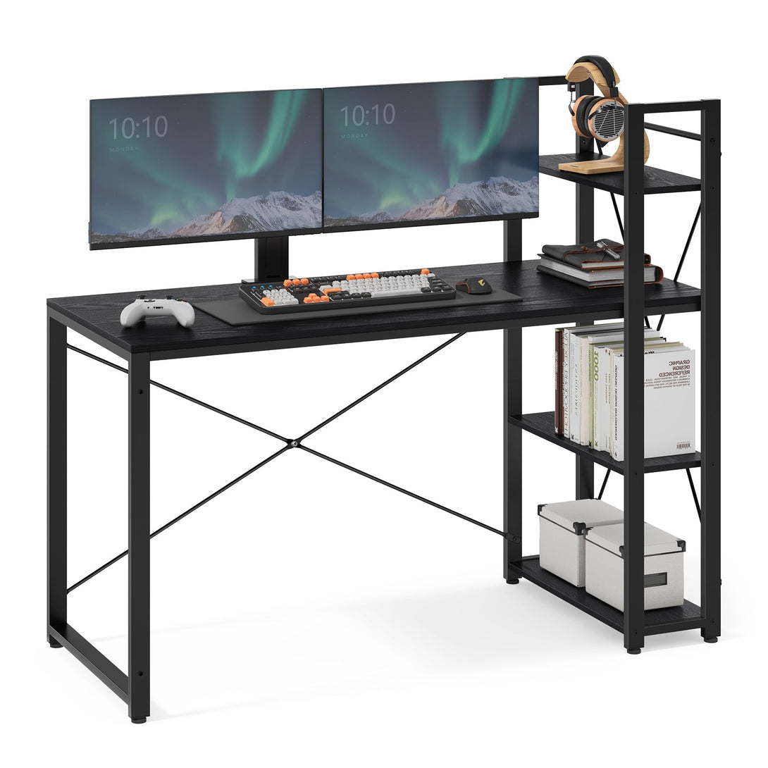 Birou Computer Birou de computer, cu rafturi de depozitare, montabil pe partea stângă ...