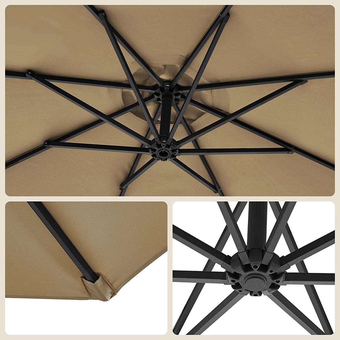 Umbrela de soare Ø 300 cm, umbrela de soare de gradina, taupe