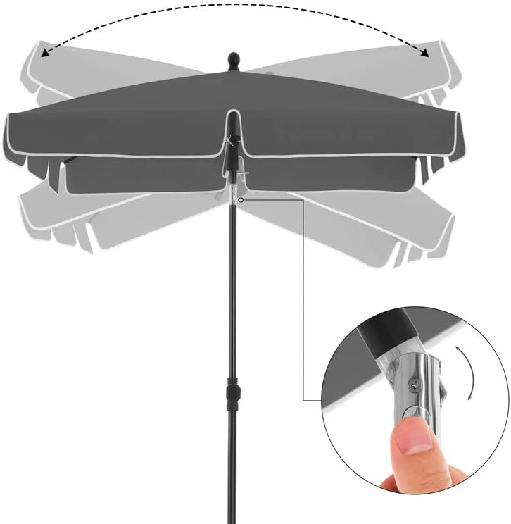 Umbrela de soare de balcon dreptunghiulara 1,8 x 1,25 m, protectie UPF 50+