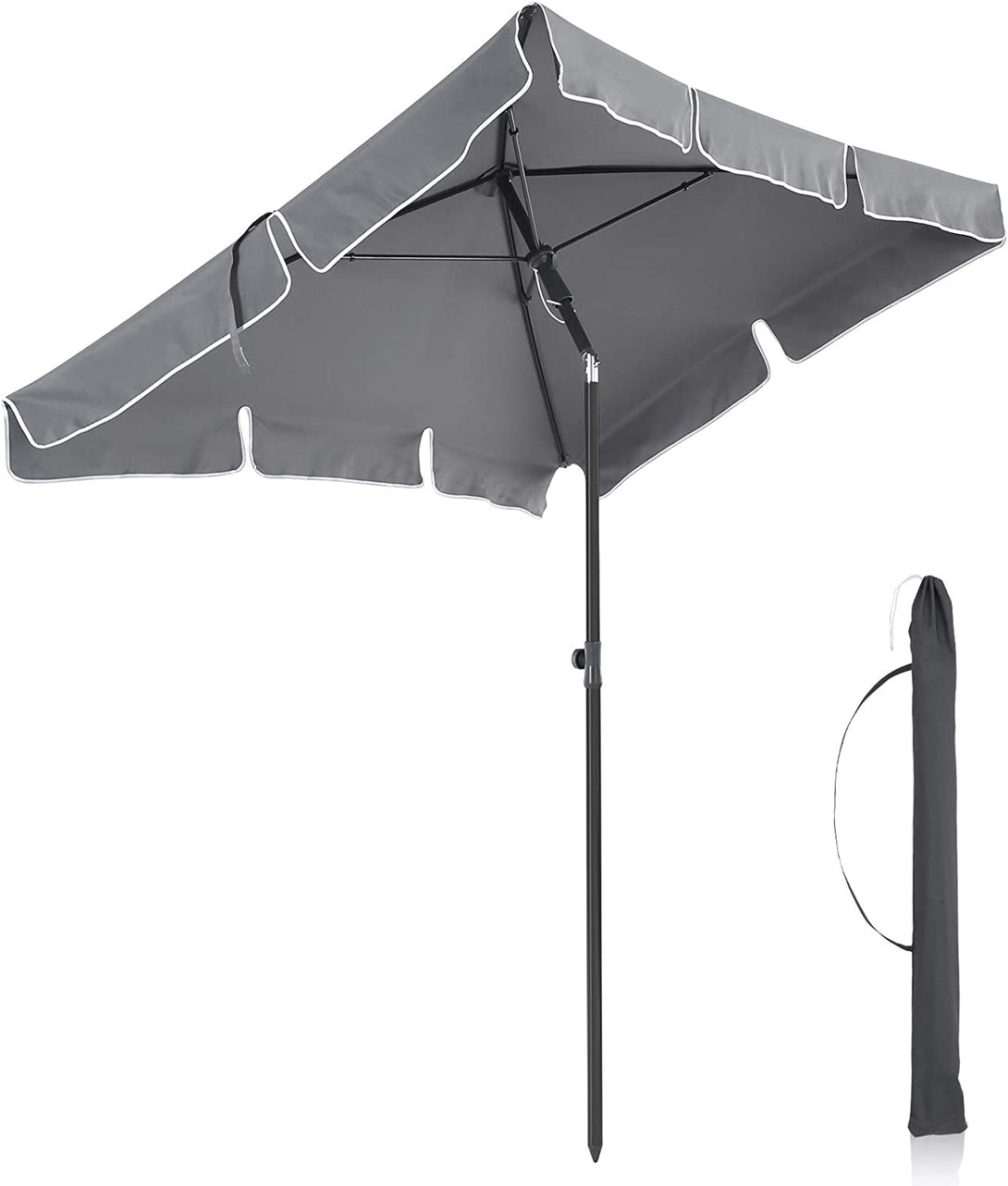 Umbrela de soare de balcon dreptunghiulara 1,8 x 1,25 m, protectie UPF 50+