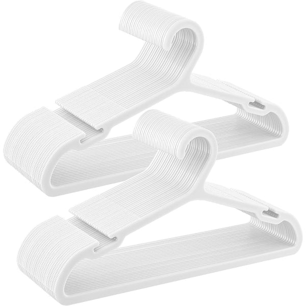 Umerase pentru haine , pachet 50 buc din plastic , alb