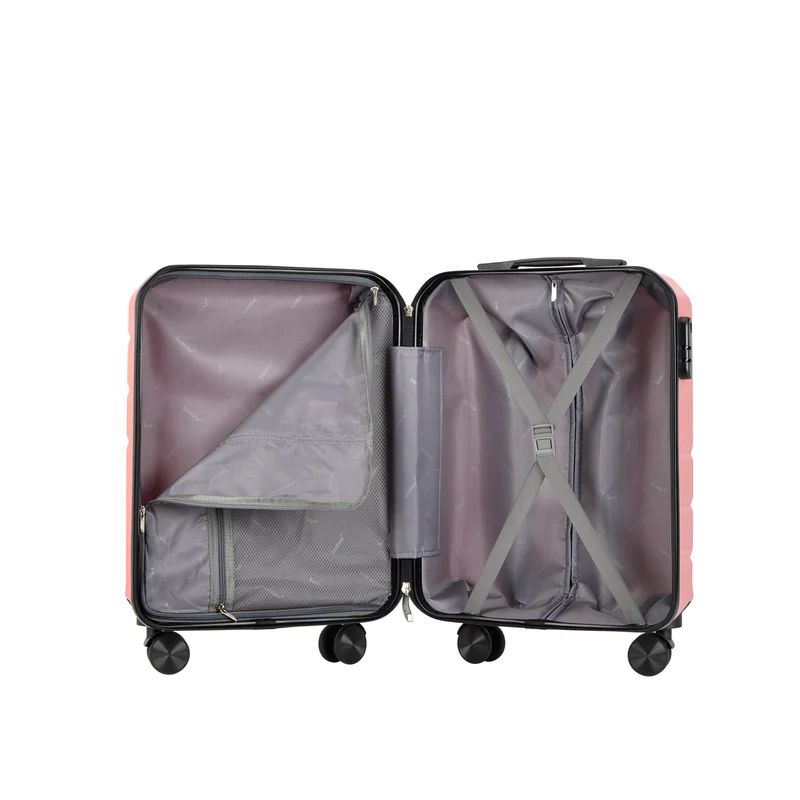 Valisă de cabină cu 4 roți Bontour „Spinner” 55x39x20 cm, Rose Gold