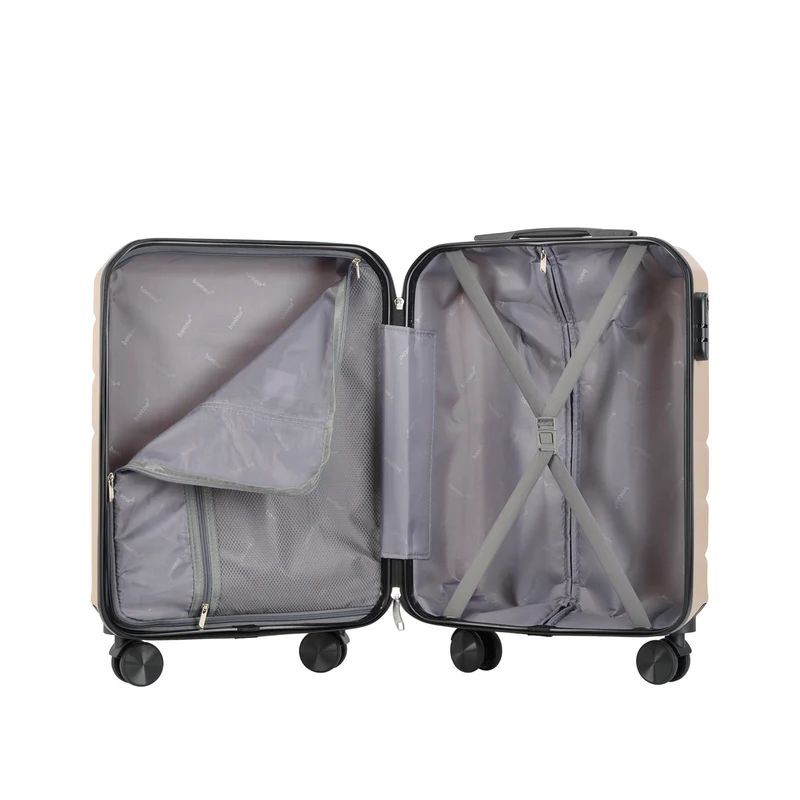 Valisă de cabină cu 4 roți Bontour „Spinner”, 55x39x20 cm, șampanie
