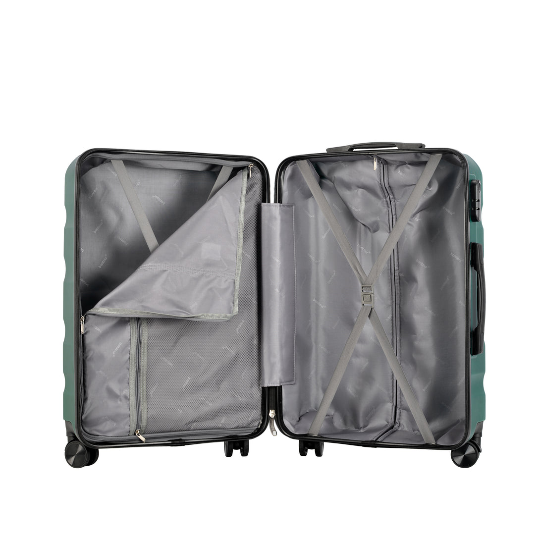 Valisă mare cu roți duble BONTOUR „Wave”, Jungle Green, mărime L