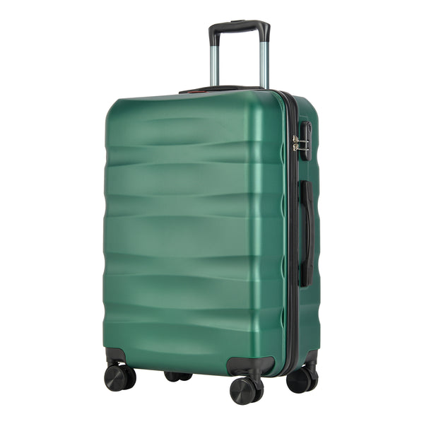 Valisă medie BONTOUR „Wave”, valiză cu roți duble, verde , mărime M
