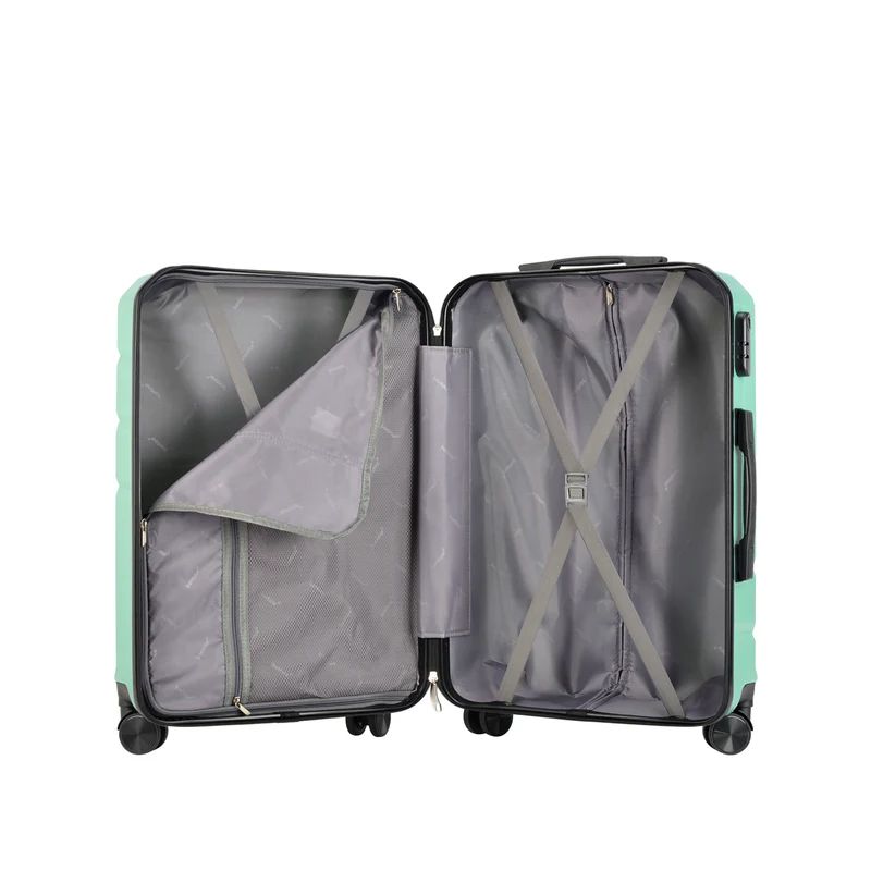Valiză de cabină cu 4 roți BONTOUR „Spinner” 55x39x20cm, Verde pudră