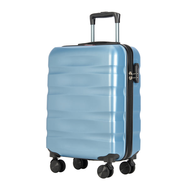 Valiză de cabină cu 4 roți BONTOUR "WAVE" 55x39x20cm, iceblue