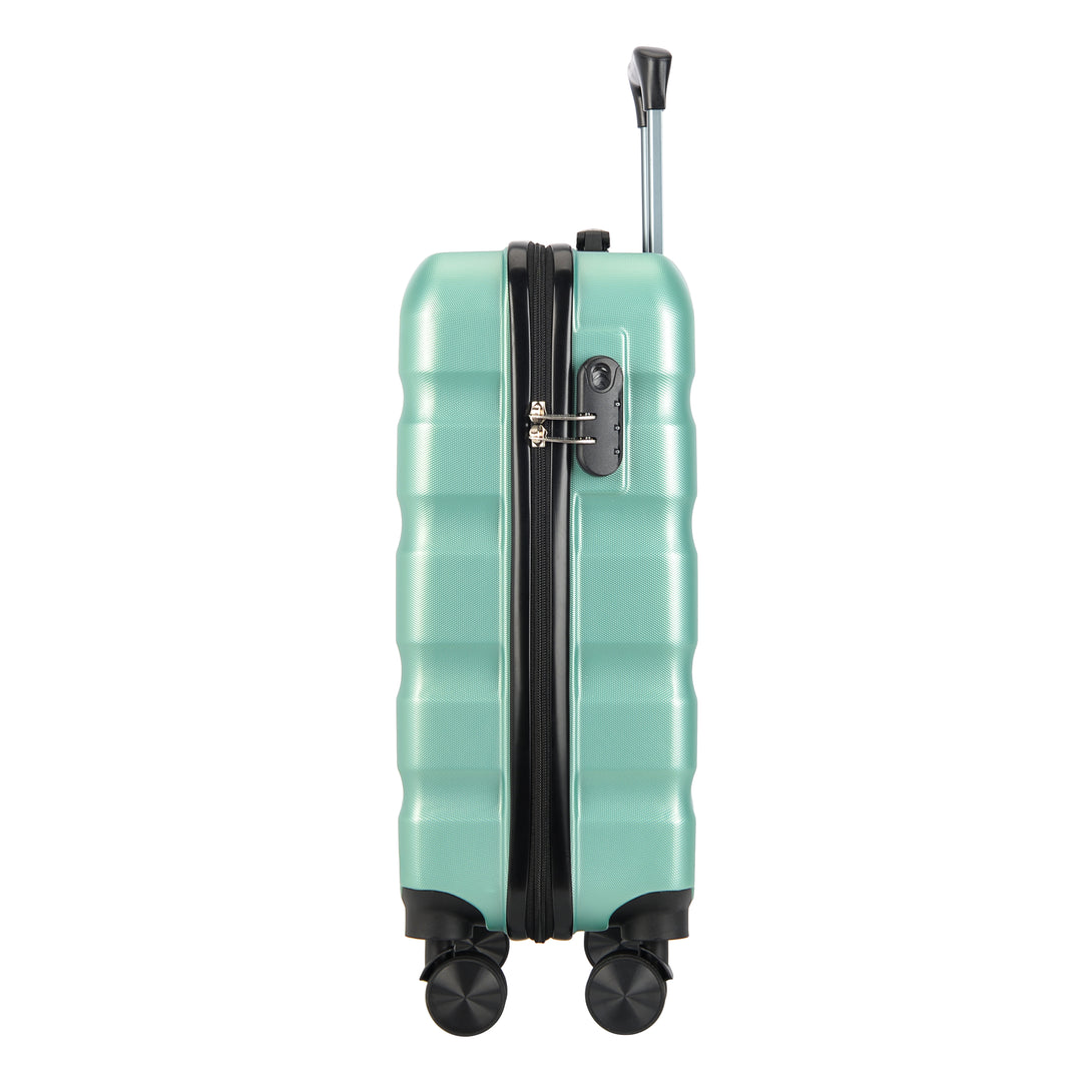 Valiză de cabină cu 4 roți BONTOUR "WAVE" 55x39x20cm, verde prafuit