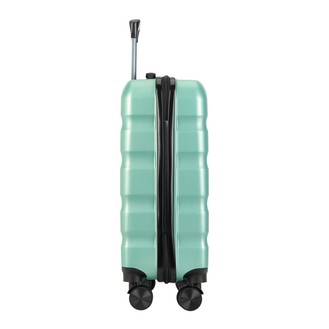 Valiză de cabină cu 4 roți BONTOUR "WAVE" 55x39x20cm, verde prafuit