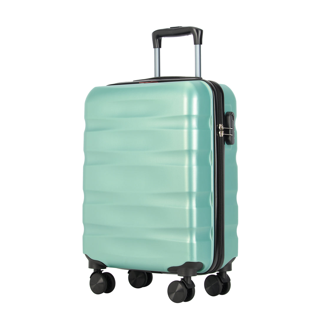 Valiză de cabină cu 4 roți BONTOUR "WAVE" 55x39x20cm, verde prafuit