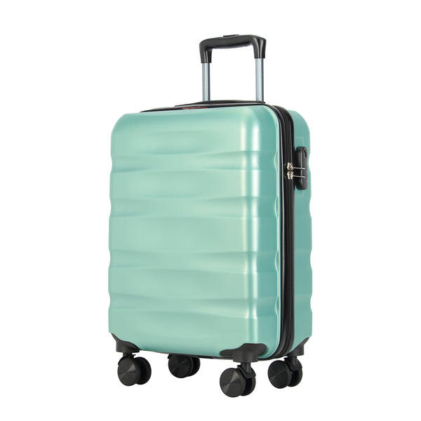 Valiză de cabină cu 4 roți BONTOUR "WAVE" 55x39x20cm, verde prafuit