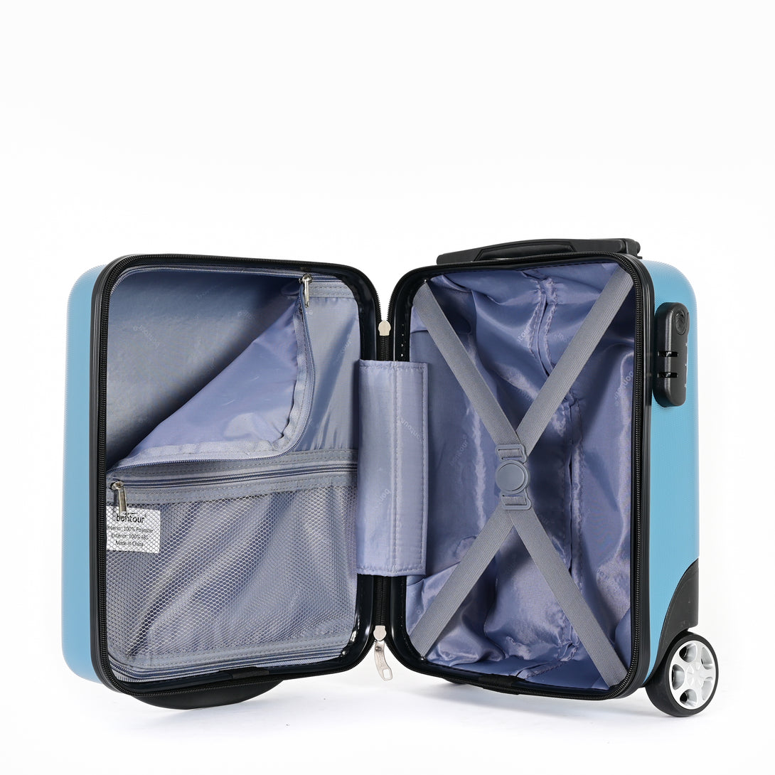 Valiză de mână Bontour 40x30x20cm, bagaj de mână WIZZ AIR, iceblue