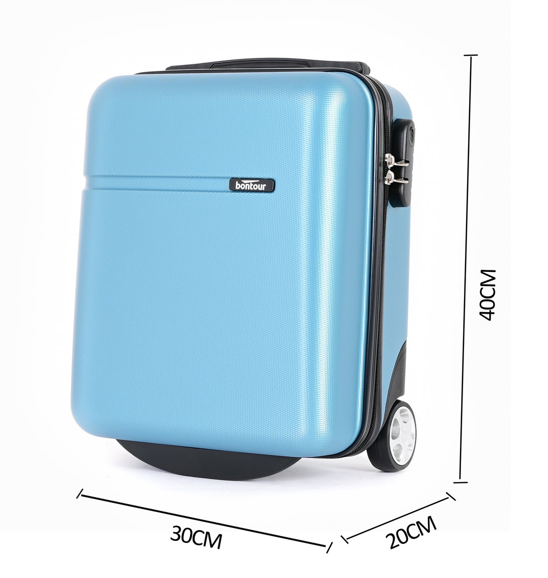 Valiză de mână Bontour 40x30x20cm, bagaj de mână WIZZ AIR, iceblue