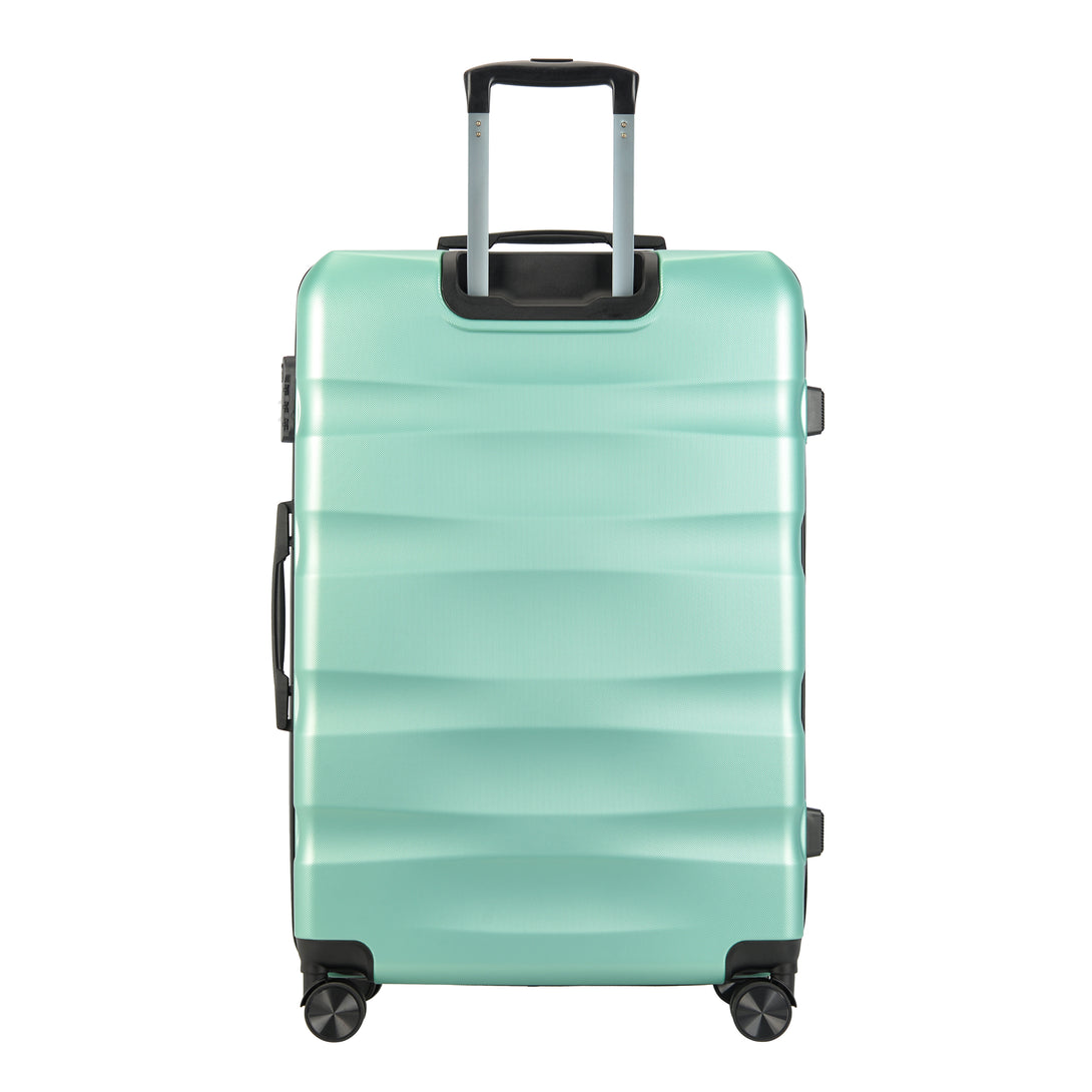 Valiză mare BONTOUR „Wave” cu două roți și lacăt cu combinație, verde prafuit, mărimea L