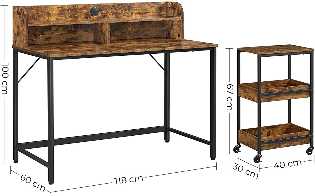 birou computer cu depozitare pe 3 nivele 118 x 60 x 100 cm