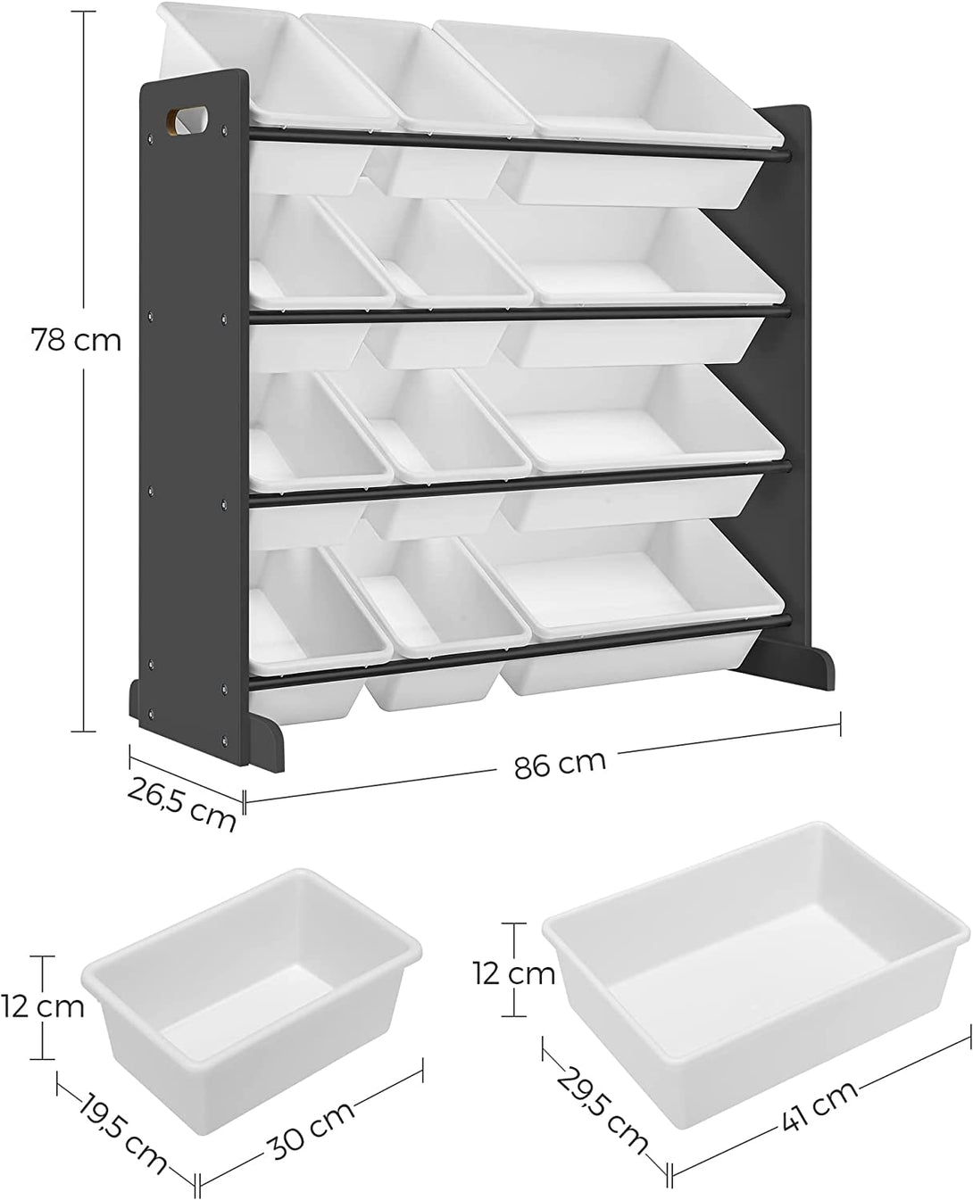 organizator pentru depozitare jucării pentru copii, 86 x 26,5 x 78 cm