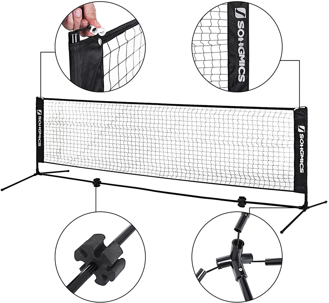 plasa de badminton 400x155 cm, neagra