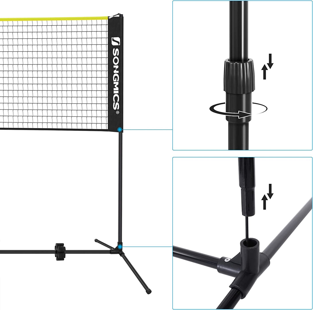 plasa de badminton 400x155 cm, negru-galben