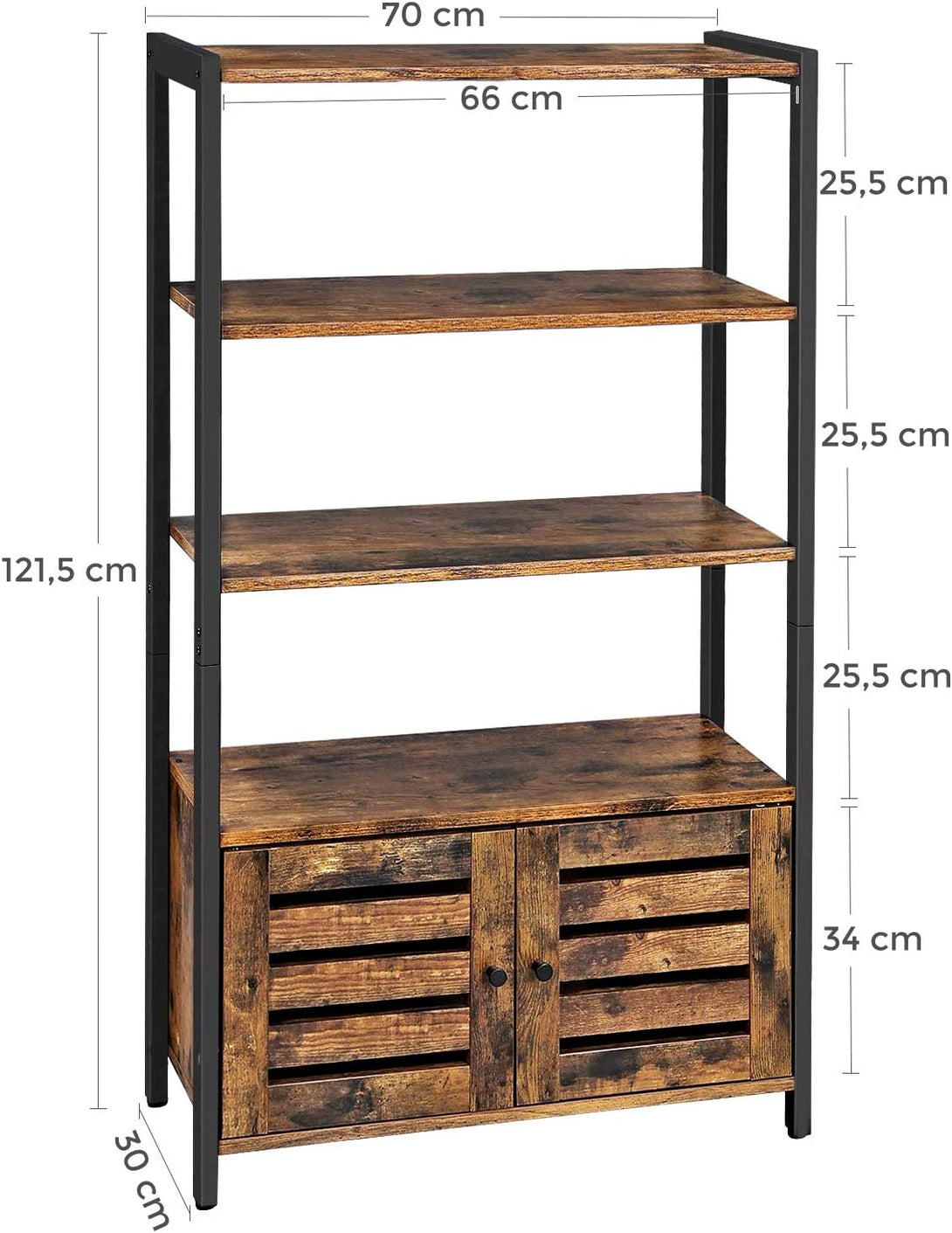 raft, dulap de depozitare rustic maro 70 x 30 x 121,5 cm