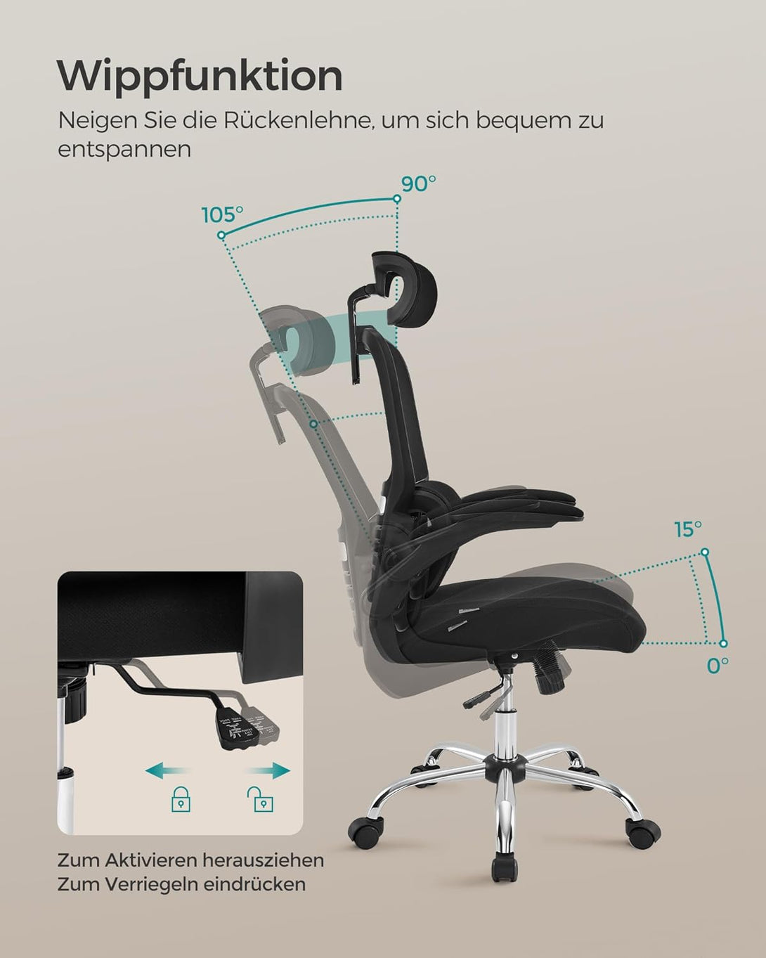 scaun birou, scaun ergonomic plasa cu suport lombar si tetiera reglabila, negru