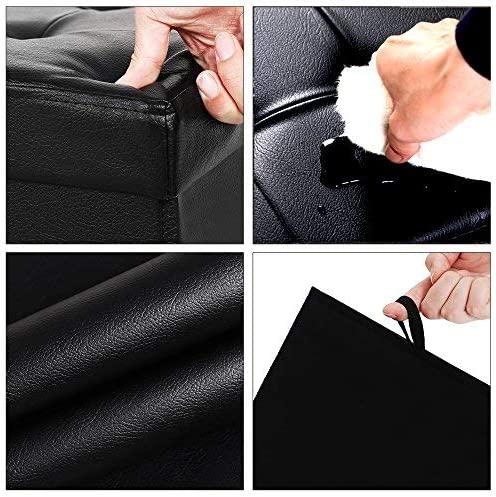 scaun cu capacitate de depozitare 300 kg, piele artificiala, negru, 38x38x38 cm