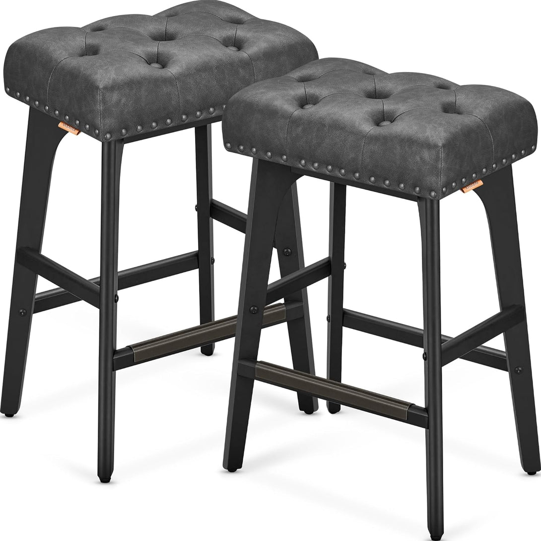 set de 2 scaune de bar, 66 cm inaltime, negru