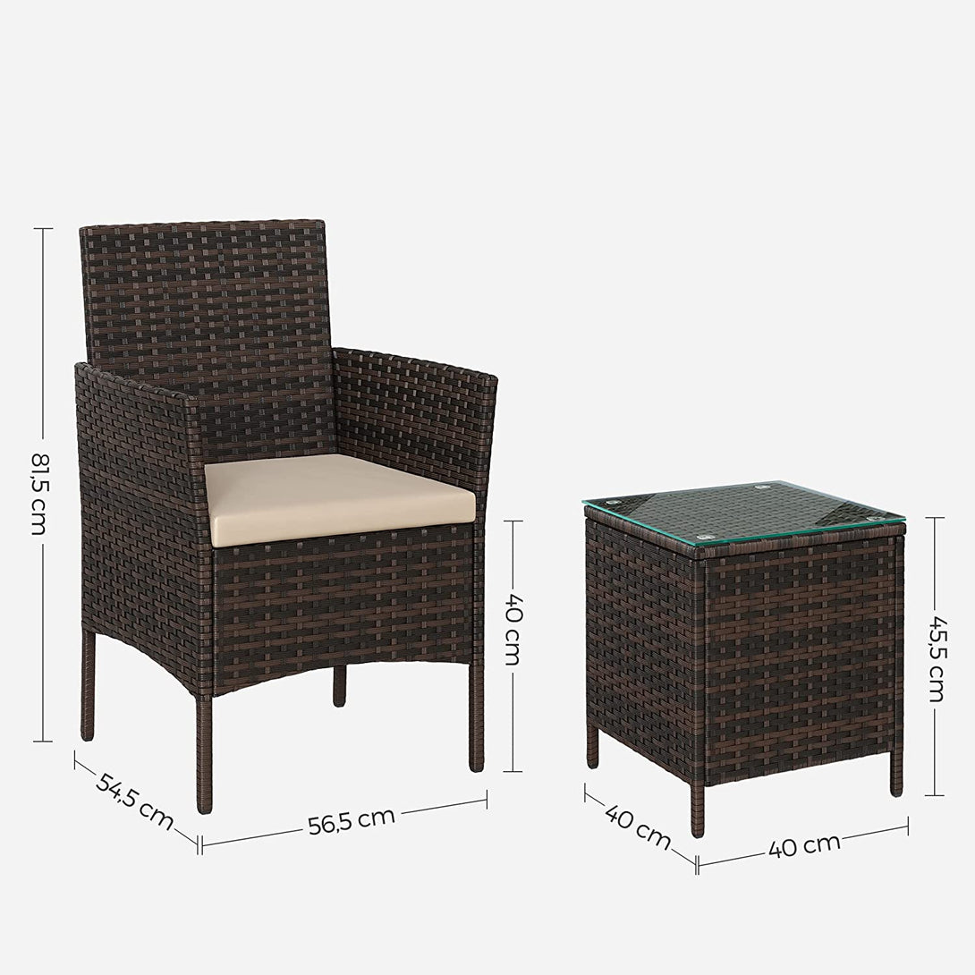 seturi de mobilier de gradina, mobilier de exterior din poli ratan, maro