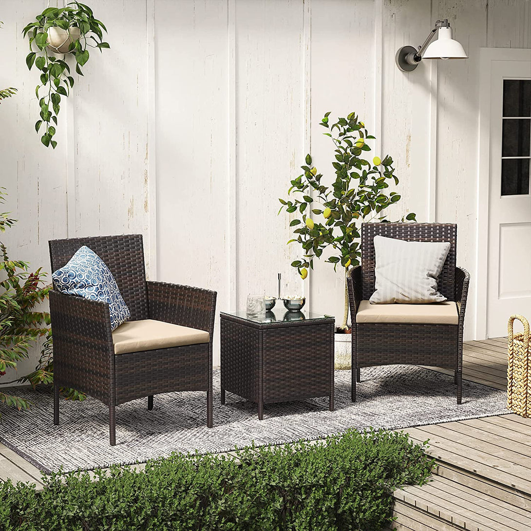 seturi de mobilier de gradina, mobilier de exterior din poli ratan, maro