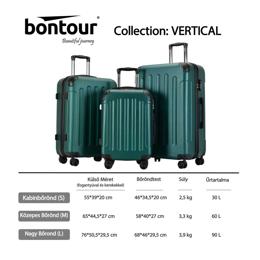 Bagaj Mare BONTOUR VERTICAL 4 Roti 77x52x29cm Verde