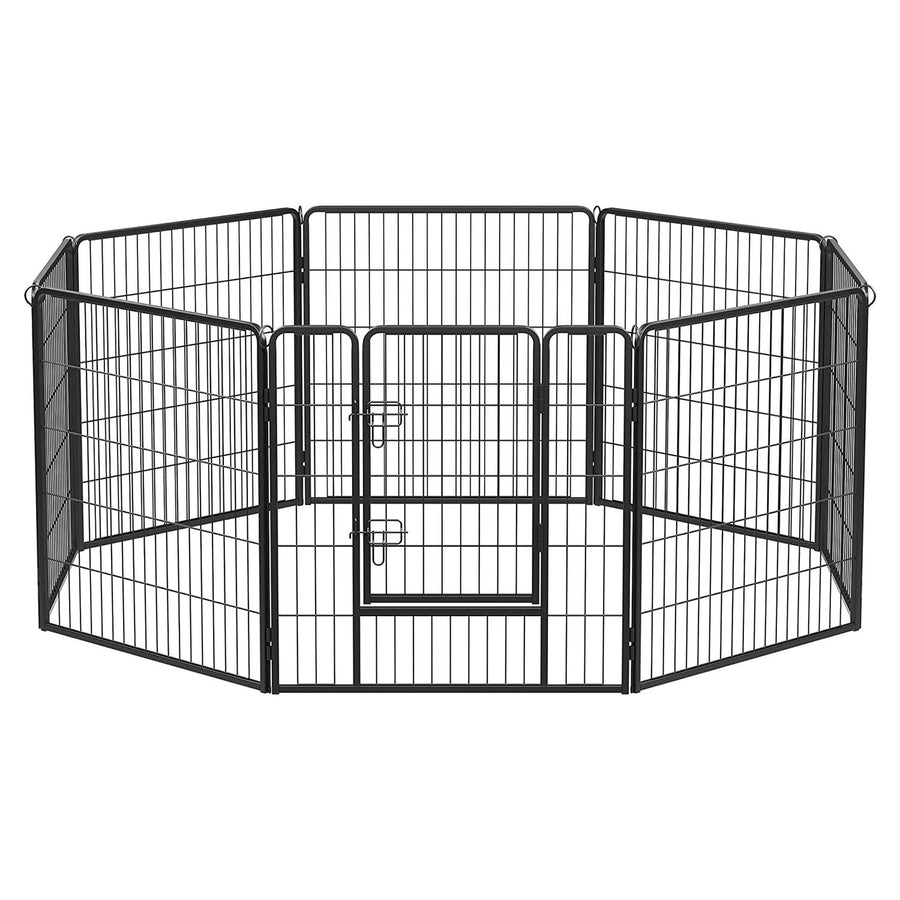 FEANDREA Tarc pentru animale de companie cu 8 panouri, gard rezistent, catelusi, 77 x 80 cm