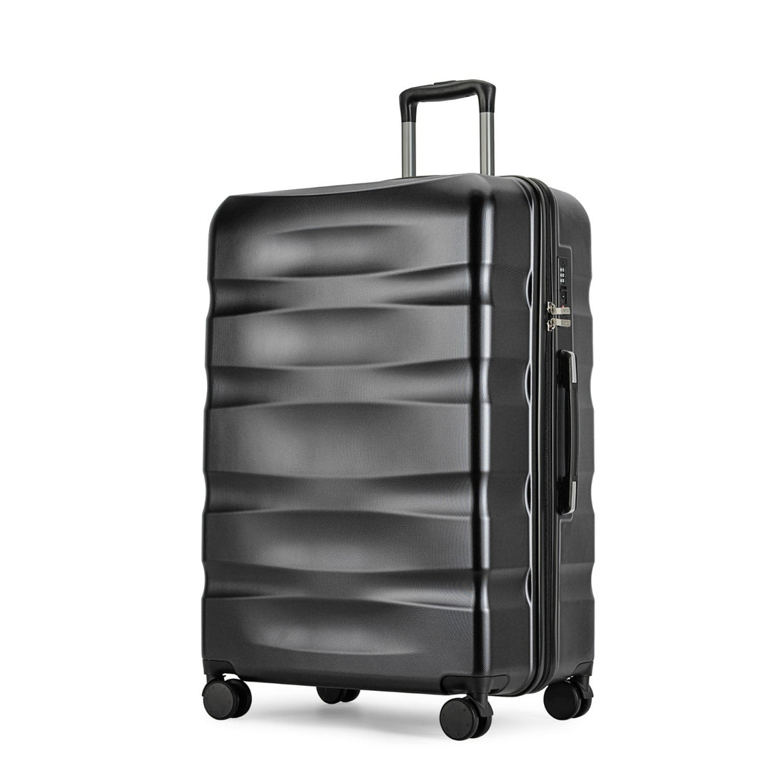 Valisă mare cu roți duble BONTOUR „Wave”, neagră, mărime L