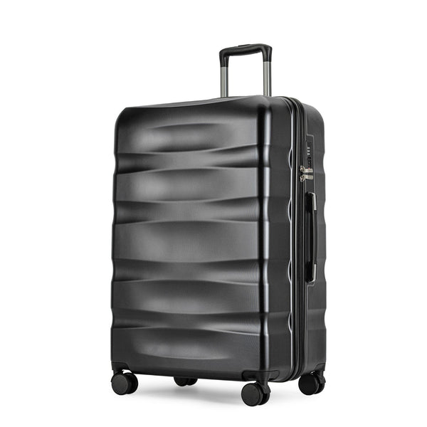 Valisă mare cu roți duble BONTOUR „Wave”, neagră, mărime L